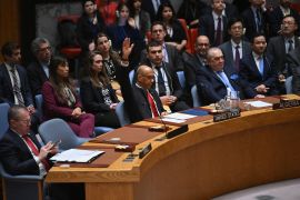 The United States blocked the UN Security Council vote that was overwhelmingly in favour of Palestine becoming a full UN member [Angela Weiss/AFP]