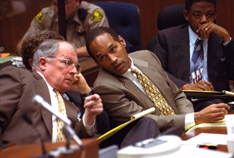 OJ Simpson in court in the 1990s