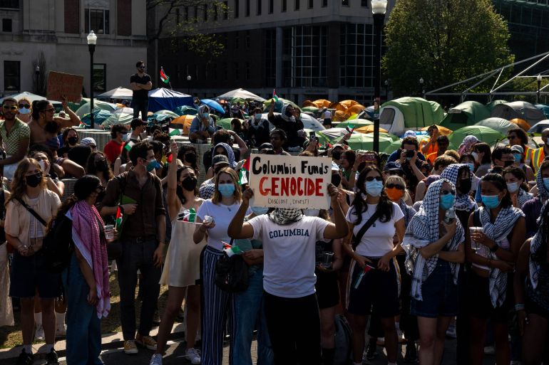 Columbia suspends students after call to end Gaza camp unheeded