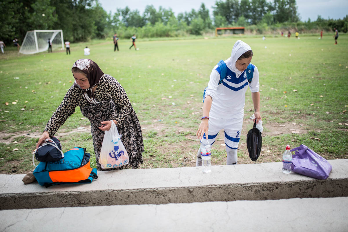 In 2016, Malavan Club's women's squad was abruptly shut, and Irandoost compared that decision and their inability to play as like being a 'prisoner surrounded by concrete walls'. [Mohammad Ali Najib/Al Jazeera]