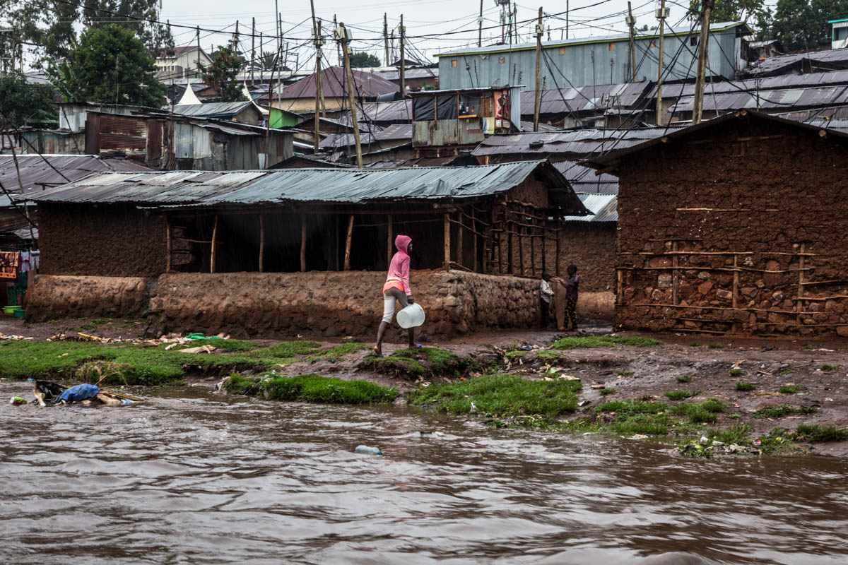 The poorest Kiberans are forced to build homes atop the banks of the river.Â This is the area of the slum where the impact of the floods is more severe. During the rainy season, the riverÂ overflows, inevitably destroying homes and claiming lives. [Brian Otieno/Al Jazeera]