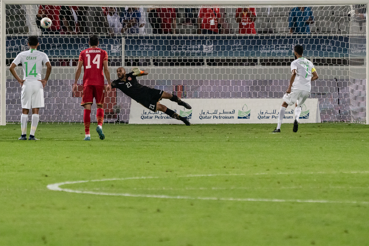 Saudi captain Salman Mohammed Alfaraj had a chance to put his side in the lead with a penalty kick. [Sorin Furcoi/Al Jazeera]