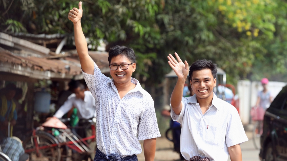 Image result for Two Reuters Journalists jailed in Myanmar released
