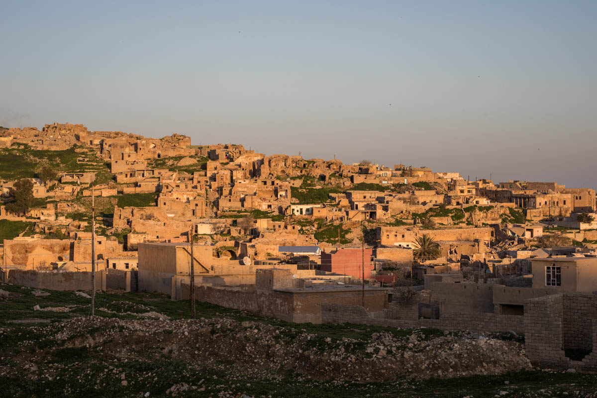 A view from Mount Sinjar of the old city of Sinjar, heavily destroyed by ISIS and the battle to retake the city from the occupation.[Alessio Mamo/Al Jazeera]
