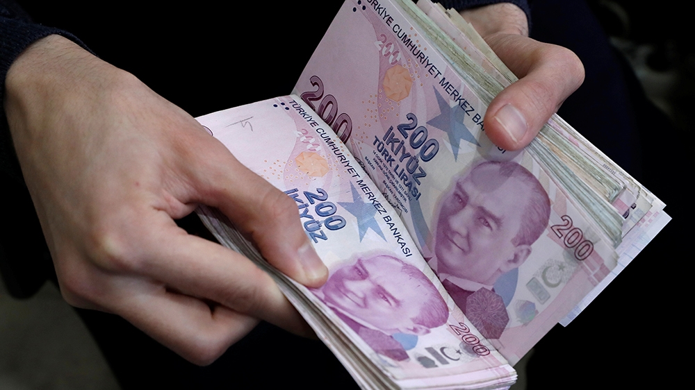 Turkish lira stock image