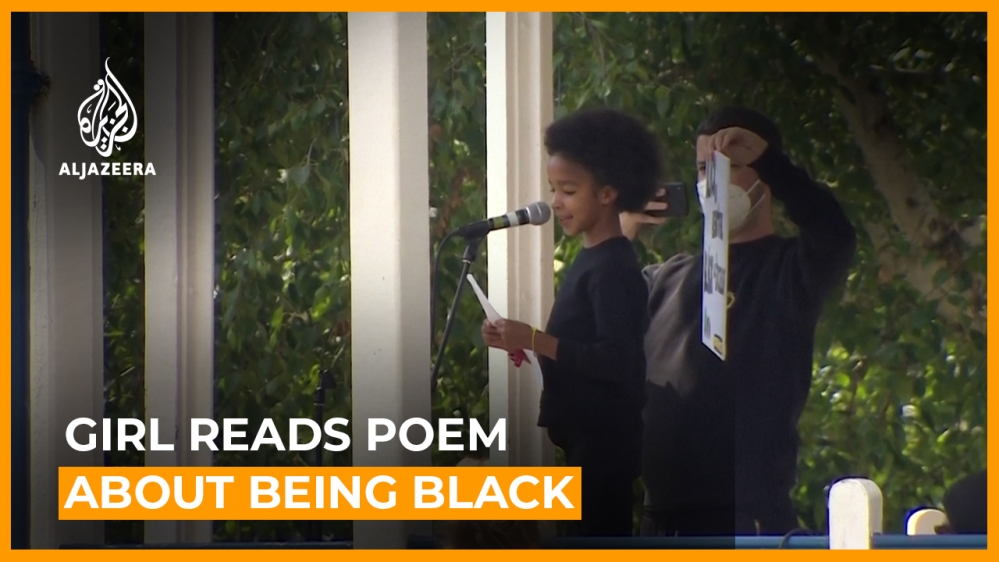 Seven-year-old girl reads poem she wrote about being Black thumbnail