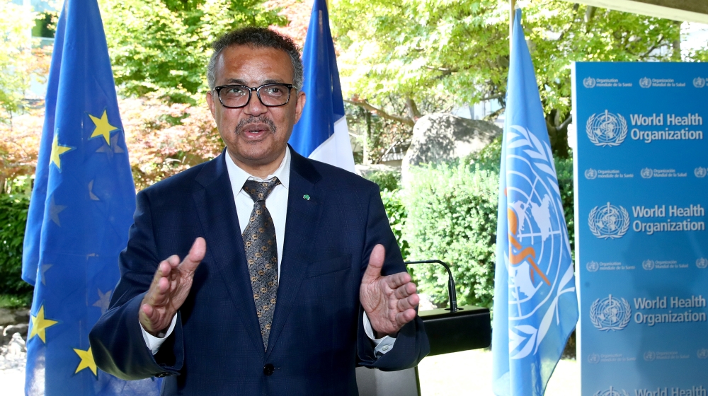 Tedros Adhanom Ghebreyesus, Director-general of the World Health Organization (WHO), attends a news conference in Geneva, Switzerland, June 25, 2020. REUTERS/Denis Balibouse