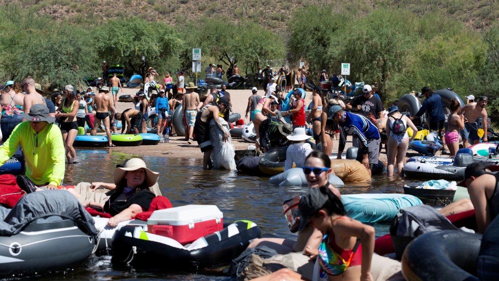 People go tubing on Salt River in Arizona