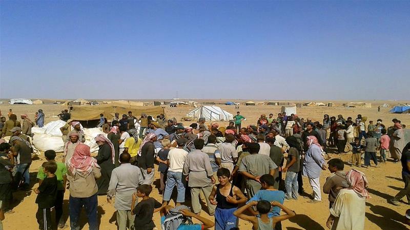The makeshift Rukban camp is home to at least 55,000 refugees [File: AP]