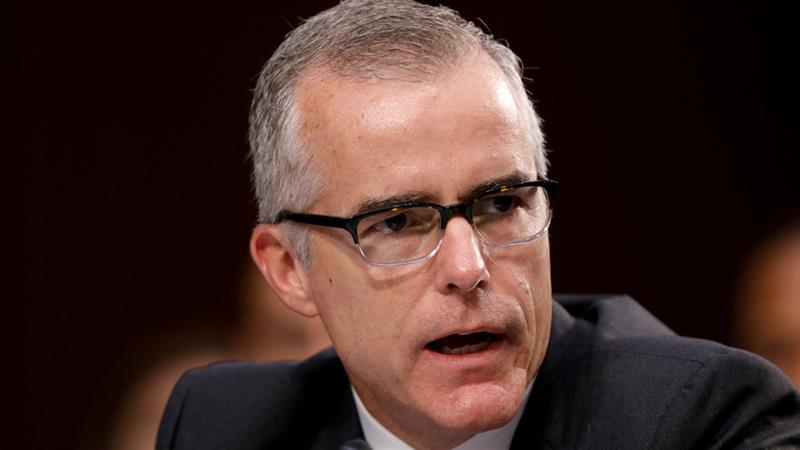 McCabe played a crucial role in the FBI's investigations of Russia's alleged interference in the 2016 US election [Aaron P. Bernstein/Reuters]