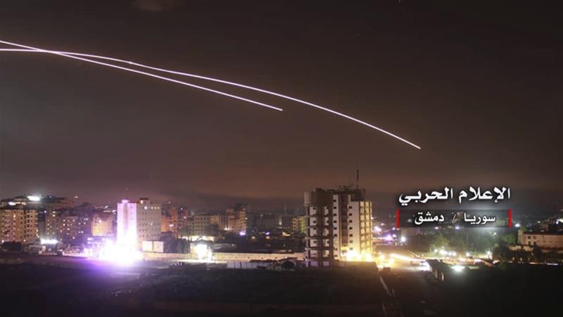 Israel said the bombardment was in retaliation for Iranian rocket fire [Syrian Central Military Media, via AP]