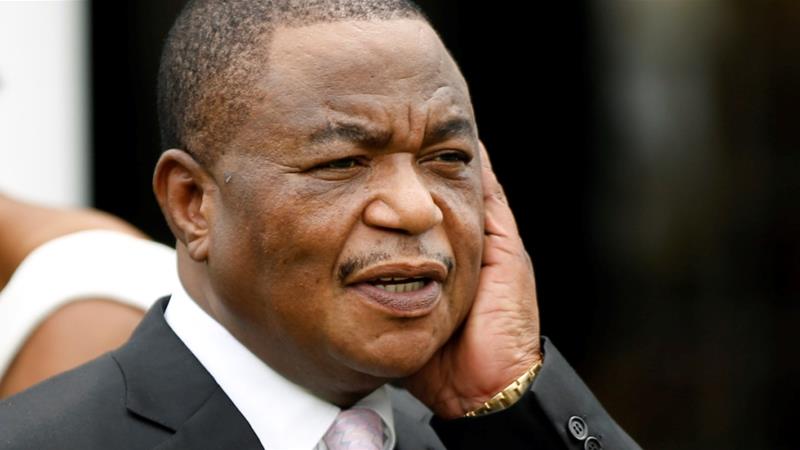 General Constatino Chiwenga reacts after taking an oath of office as vice president during the swearing in ceremony at State House in Harare, Zimbabwe, December 28,2017 [Philimon Bulawayo/Reuters]