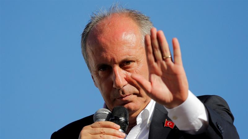 Muharrem Ince, presidential candidate of the main opposition Republican People's Party (CHP), addresses his supporters during an election rally in Istanbul [Reuters]