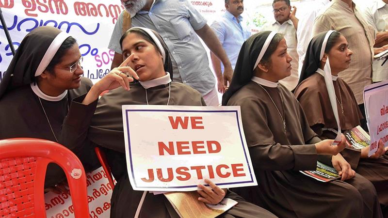 Catholic nuns protest alleged rape by a bishop in the southern state of Kerala in India [File: AP]