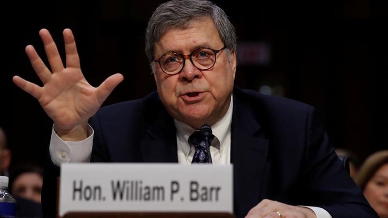 William Barr testifies at the US Senate Judiciary Committee confirmation hearing [Kevin Lamarque/Reuters] 