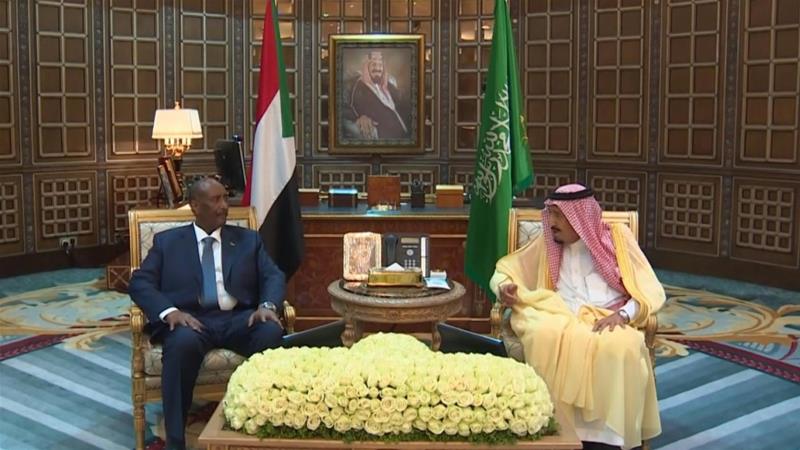 King Salman held talks with Abdel Fattah al-Burhan in Riyadh [Screengrab/AFP]