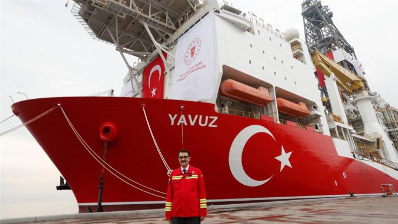 Turkey's Energy Minister Fatih Donmez says a drilling vessel such as the Yavuz will soon head to waters claimed by Greece [Murad Sezer/Reuters]