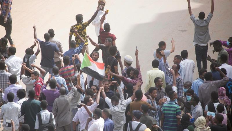 Sudanese demonstrators march during an anti-government protest in Khartoum, Sudan February 7, 2019 [Reuters]