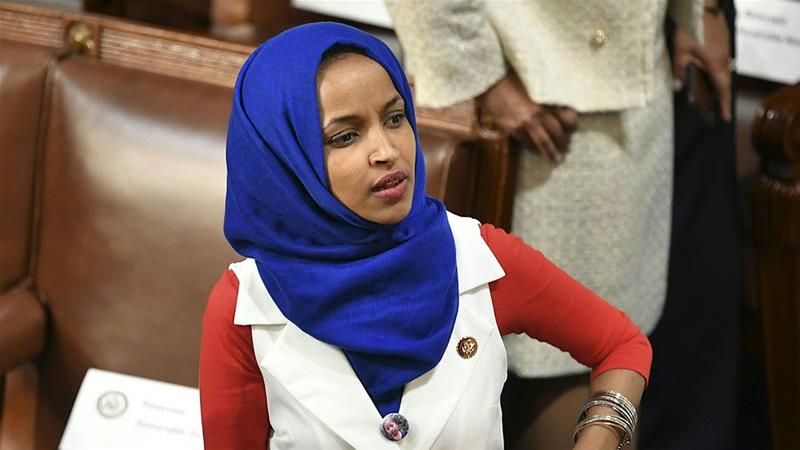  Ilhan Omar is seen in the audience before US President Donald Trump''s State of the Union address at the US Capitol [File: Mandel Ngan/AFP] 