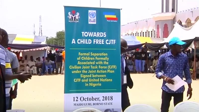 CJTF released a similar number of children from its ranks in October last year [File: Reuters TV]
