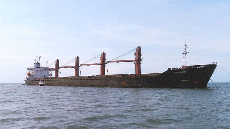  An undated handout photo made available by the US Department of Justice (DOJ) showing the North Korean ship ''M/V Wise Honest'' which the DOJ announced had been seized by the US government [Handout/US Department of Justice/EPA] 