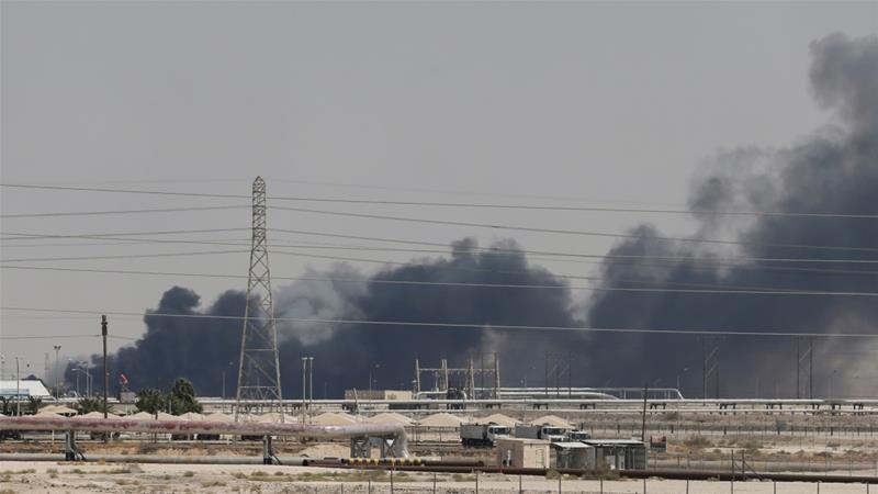 Smoke is seen following a fire at Aramco facility in the eastern city of Abqaiq, Saudi Arabia, September 14, 2019 [File: Reuters]