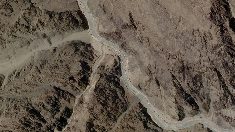 A satellite image taken over Galwan Valley in Ladakh, India, parts of which are contested with China [File: Planet Labs Inc via Reuters]