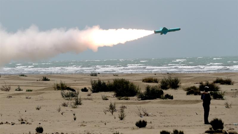 An Iranian cruise missile is fired during war games near the entrance to the Gulf [File: West Asia News Agency via Reuters]