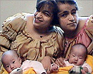 Ladan (L) and Laleh Bijani encouraged the babies' parents