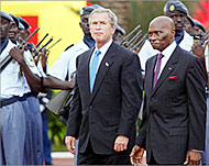 Bush with Senegalese President Abdoulaye Wade  