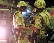 British soldiers gather at theattack scene in Basra 