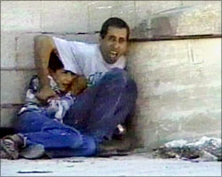The killing of 12-year-old Muhammad al-Durraby Israeli troops on 30 September 2000  was seen all over the world. 