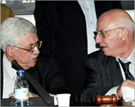 Past and present: Mahmud Abbas (L) resigned his post on Saturday