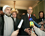 Iran's Hasan Ruhani (L) met IAEA's al-Baradai (R) last week 