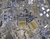 Satellite image shows a uranium enriching facility in Natanz, Iran