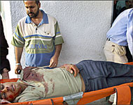 An injured Palestinian