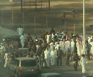 Police outnumbered protestorsat this demonstration in Jiddalast week