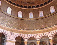 Tiles inside the Dome of the Rock in Jerusalem 