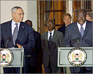 Colin Powell and Kenyan leader MwaiKibaki started the talks in October