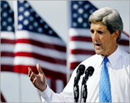 Kerry continues to targetthe current White House incumbent