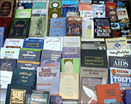 Abd al-Hadi's stand boasts a variety  of texts