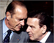 Chirac and Schroeder, along with Russia's Putin, opposed the war