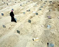 A sports field has become a cemetry in Falluja 