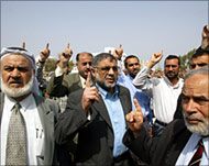 Hamas chief (C) was the public face of the resistance group