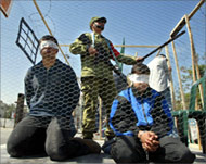 Youths enact Israeli treatmentof Palestinian detainees