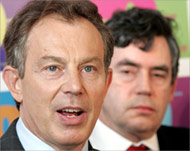 Blair (L) conceded his Iraq policy cost Labour dear in the EU vote