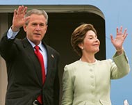 President Bush is enroute to Turkey for the NATO summit