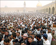 Thousands of loyalists turnedup to hear al-Sadr's sermon