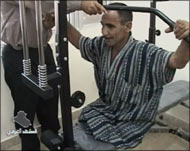 Iraqi disabled war veteran undertakes physical therapy