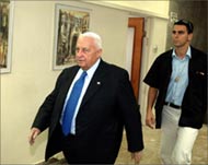 Sharon's (L) Likud has ideological affinity with the extremists